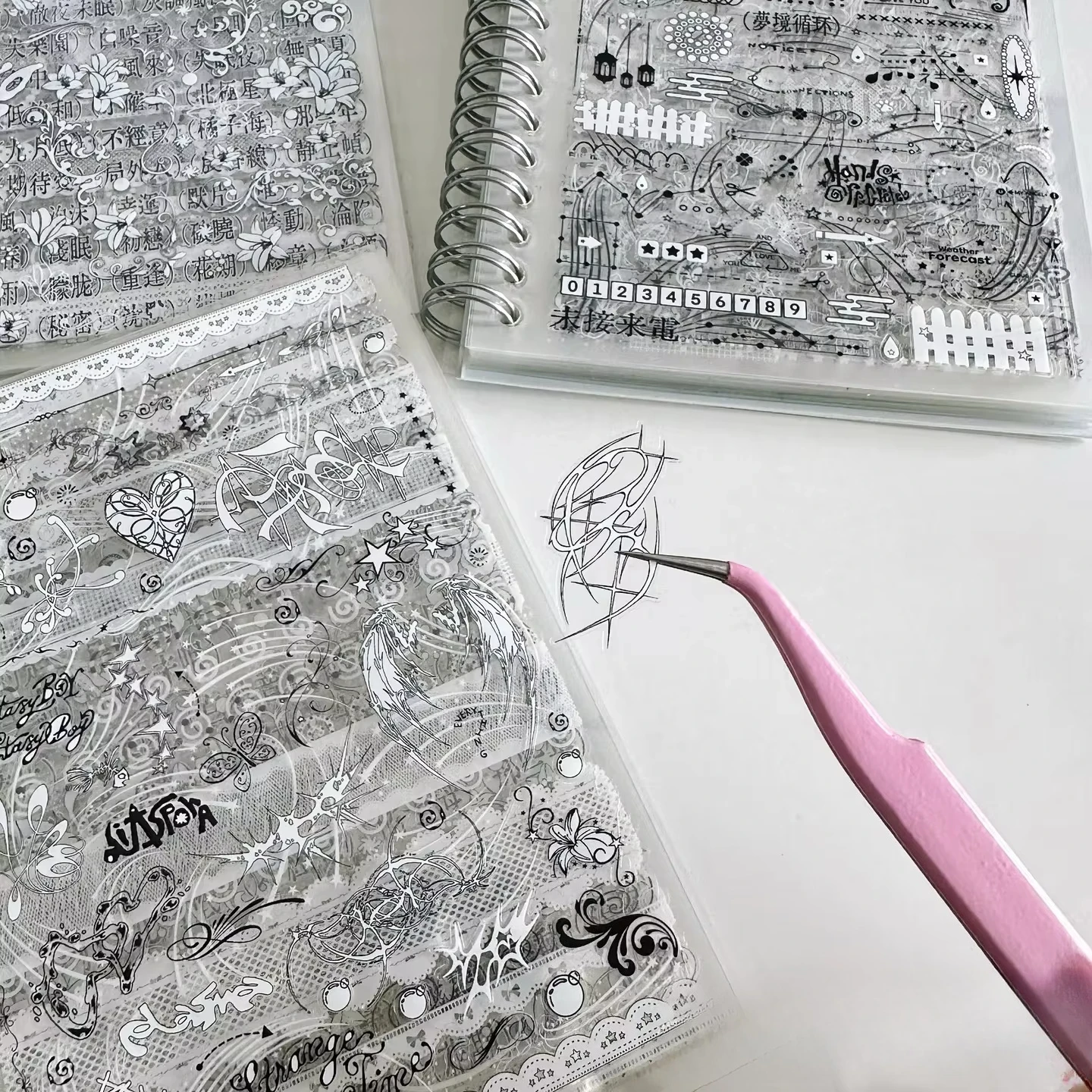 32 Sheets PET Transparent Sticker Book Korean Scrapbooking Stickers For Journal Hand Book  Stationery