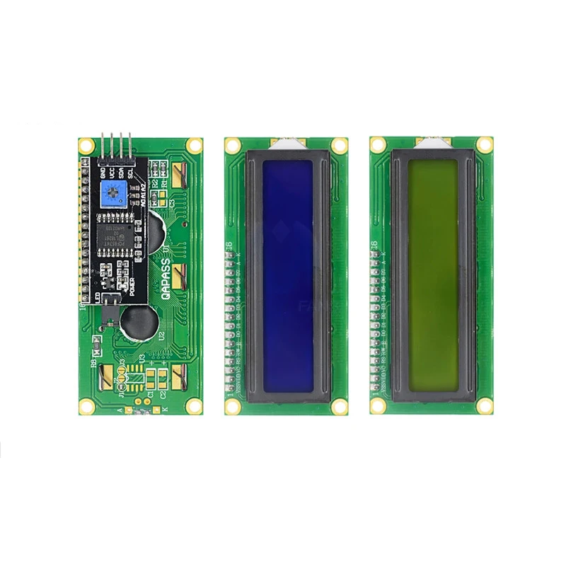 

LCD1602 1602 ЖК-модуль синий/зеленый экран 16x2 символьный ЖК-дисплей с модулем адаптера последовательного интерфейса IIC I2C для Arduino