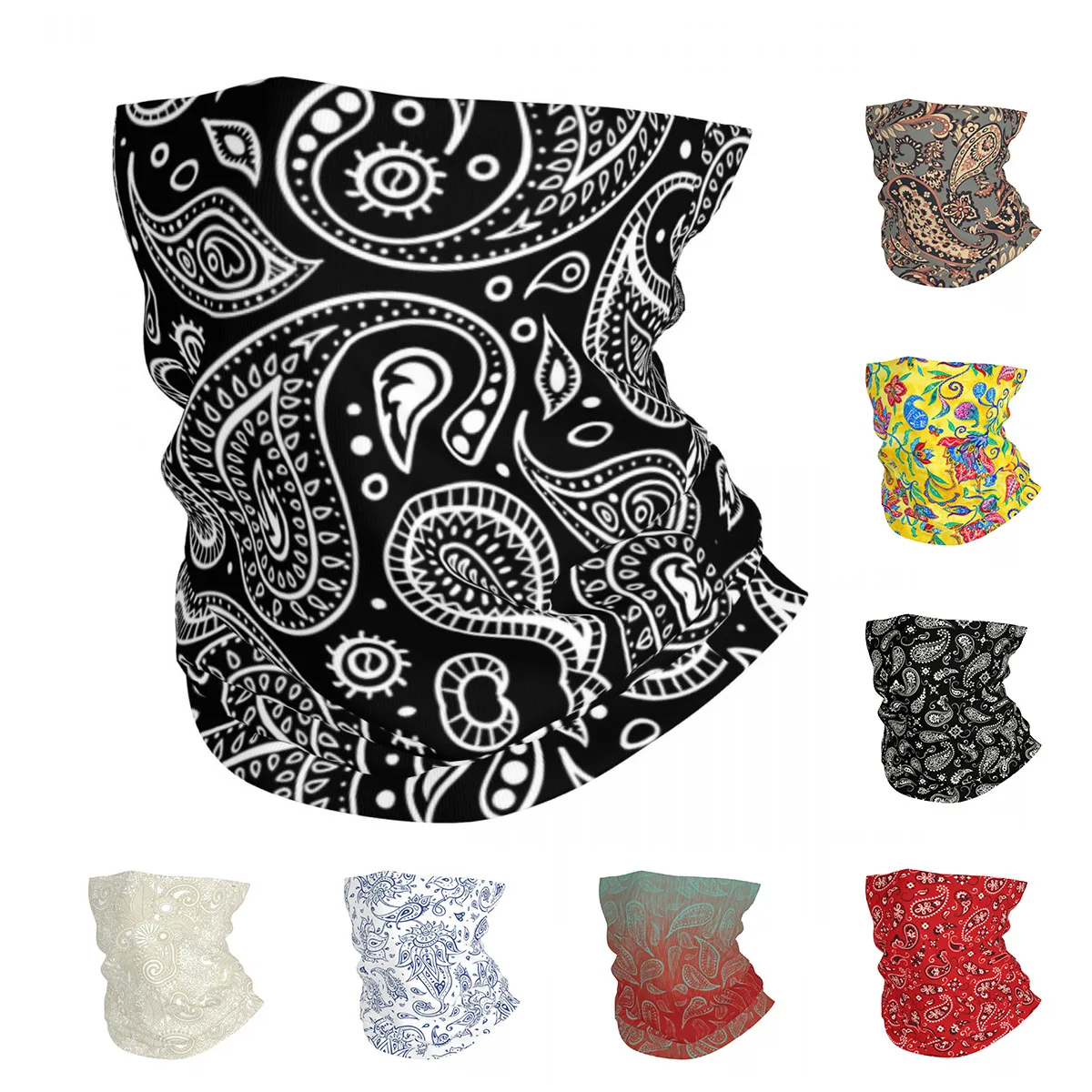 

Bohemian Bandana Paisley Pattern Bandana Neck Gaiter Printed Magic Scarf Multifunctional Face Mask Riding Unisex Adult Washable