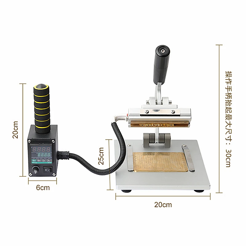 Leather Logo Hot Stamping Machine Foil Bronzing Tools Walnut Box/Desktop Type With Alphabet Letter Number Symbols T slot Mould