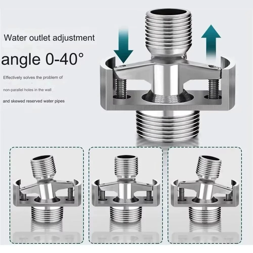 

40° Angle Adjustable Eccentric Screw Faucet Adapter Angled Curved Foot for Shower & Sink Conversion, Plumbing Part