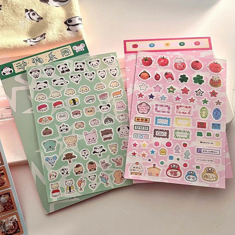 

1 лист, винтажный японский алфавит, еда, скрапбук, журнал, чехол для телефона, принадлежности для декора, милые деко-наклейки, наклейки с пандой