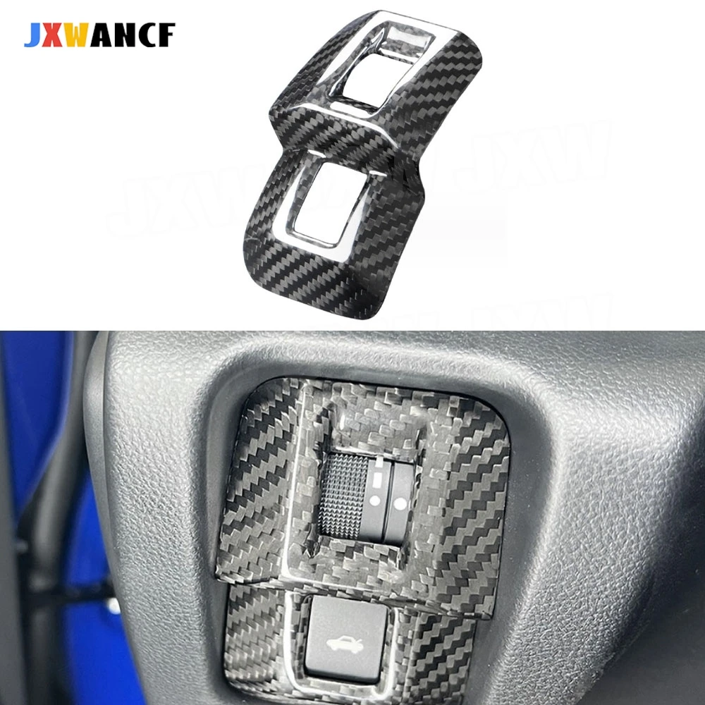 

JXWANCF для Toyota Subaru BRZ 86 2022 + углеродное волокно, кнопка переключения фар автомобиля, накладка, наклейки из стеклопластика, внутренние наклейки