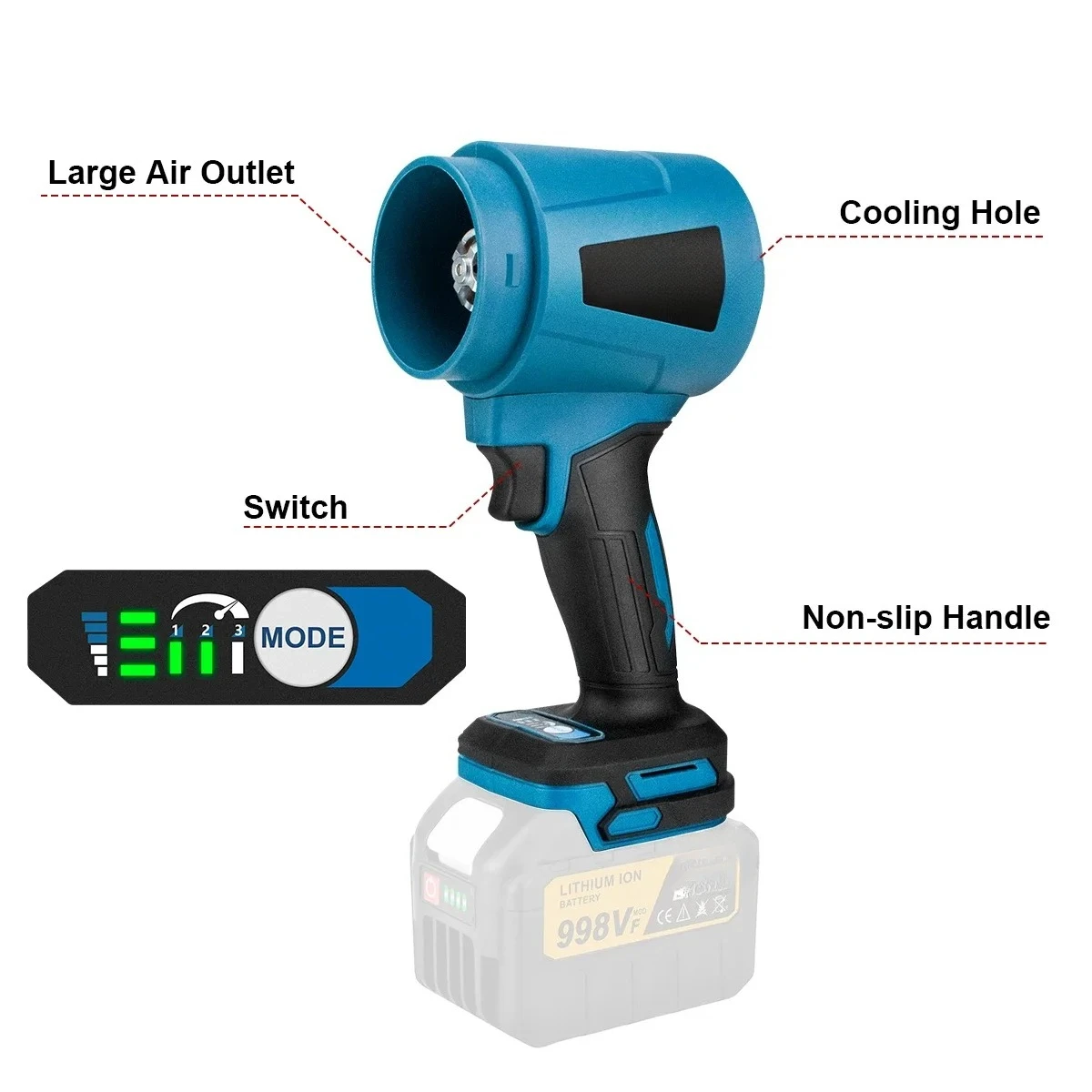 300000RPM 400M/S Brushless Electric Turbo Blowers Jet Fan Handheld Leaf Blower Dust Blowing Tool
