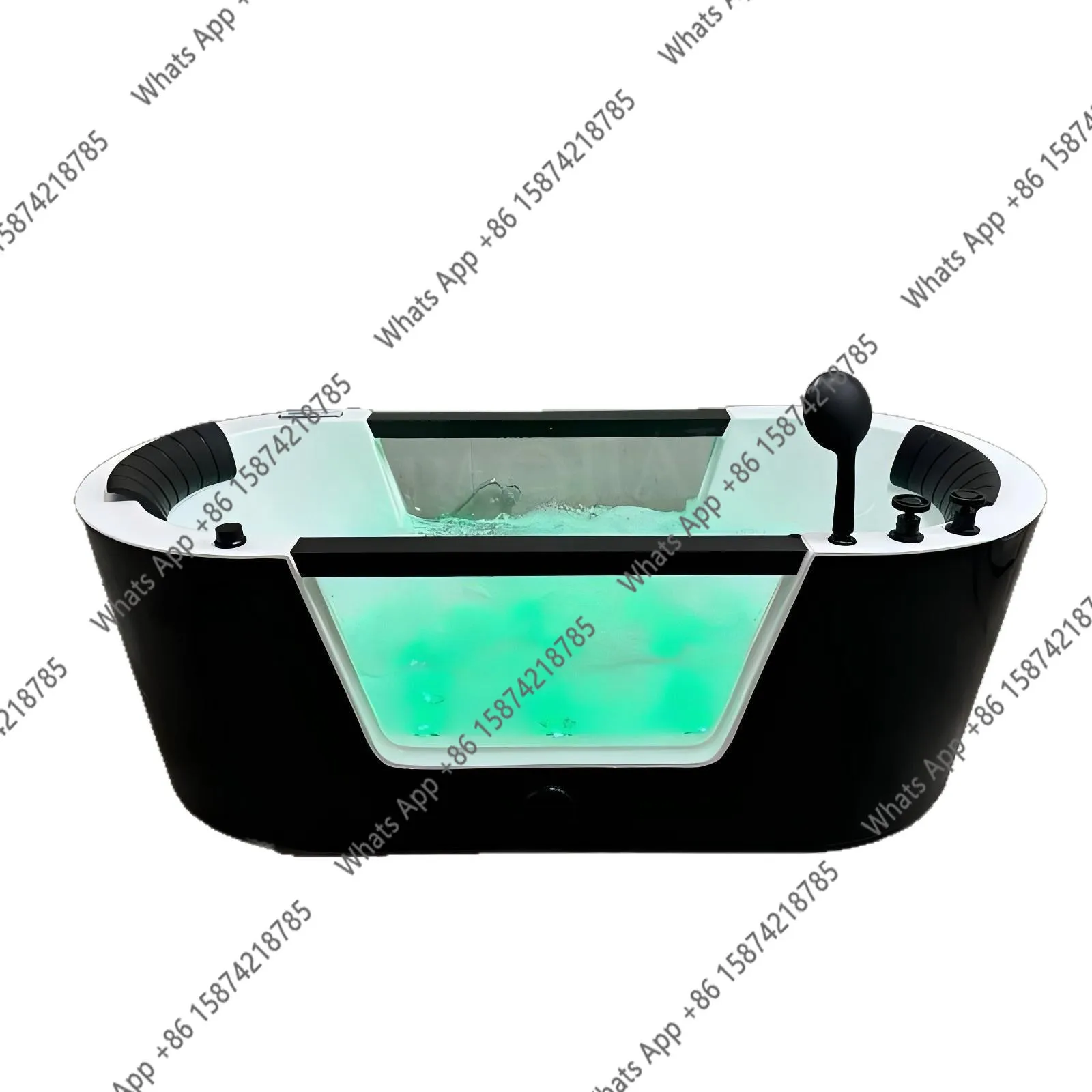 Kk Freestanding Seamless Integrated Bathtub Acrylic Surf Massage Thermostatic Adult Bathtub See-through Glass Bathtub
