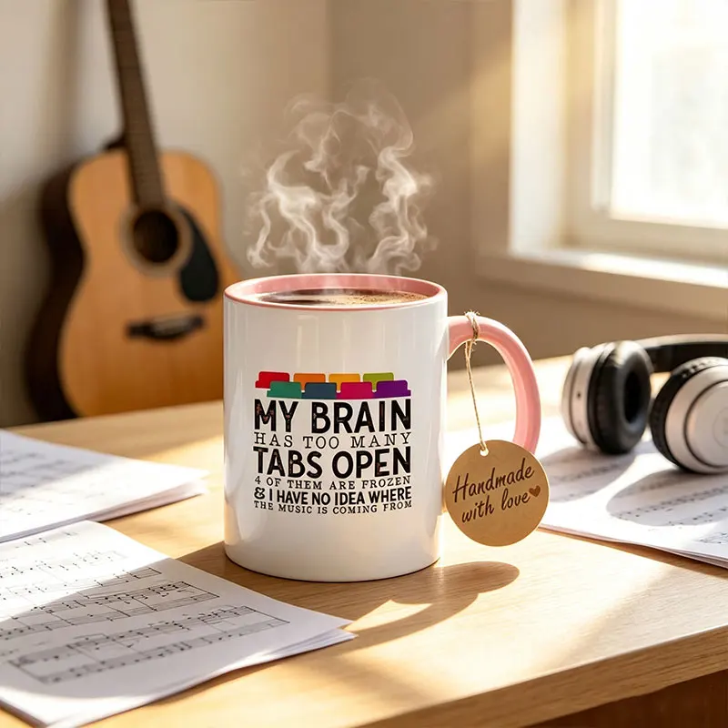 1 Multi-Colored 11-Ounce Premium Ceramic Campfire Coffee Mug, Fun and Satirical, Inspirational, for Friends, Colleagues, Mom and Dad, Office Desk Decoration, Valentine's Day Souvenir ￼ ￼ ￼ ￼