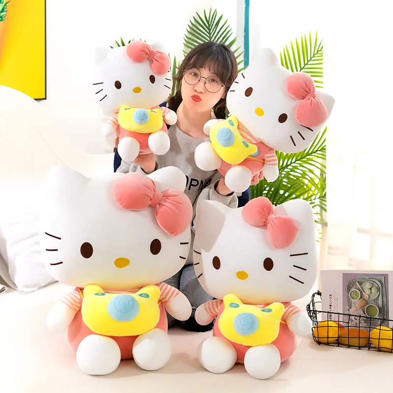 35/40/50/60cm Sanrio New Kawaii Hello Kitty Stuffed Plush Doll Camera Series Pillow Girl Room Decoration Child Gift Birthday Toy