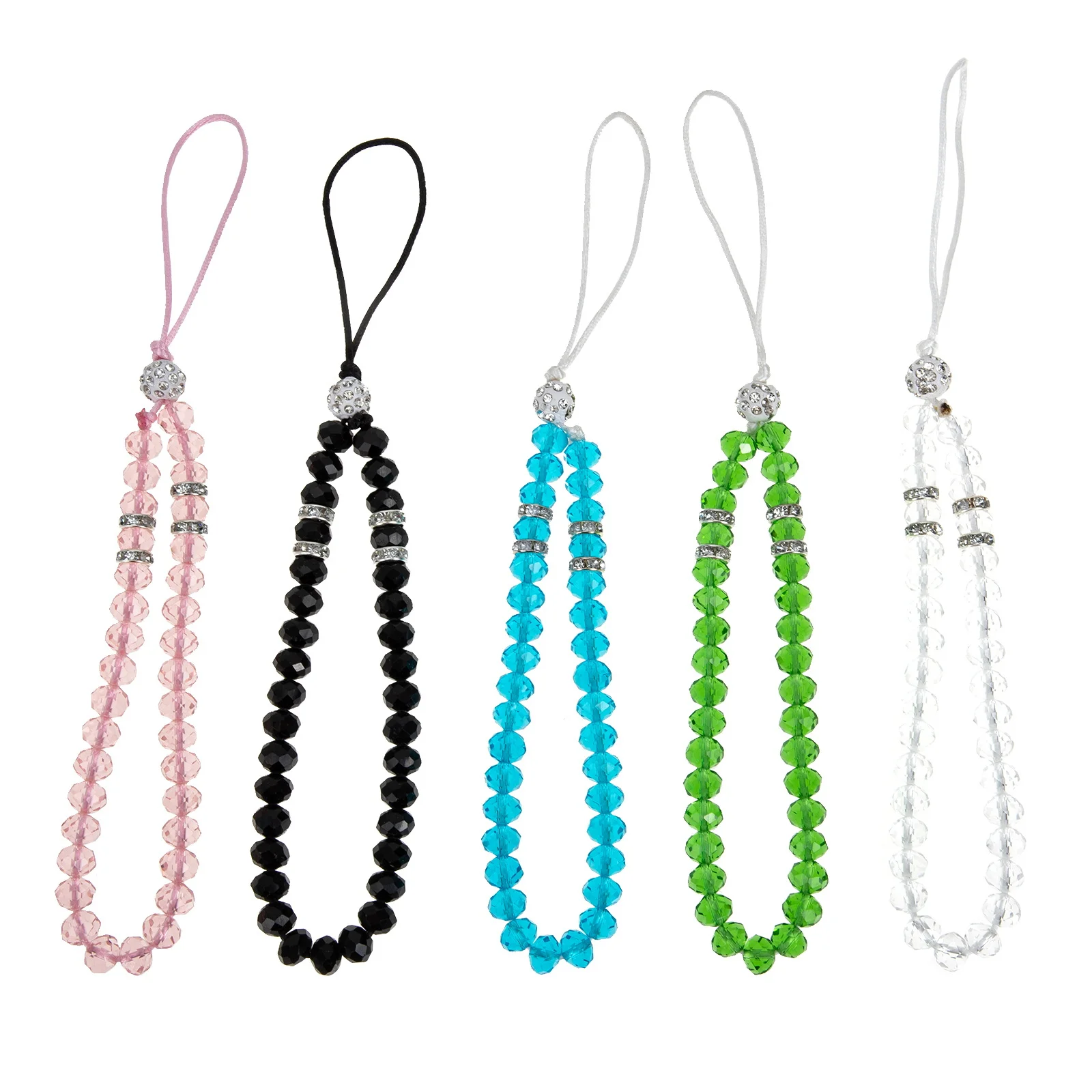 5Pcs Phone Wrist Lanyard Strap Beaded Mobile Anti-Theft Chain for Cellphone Case Decor Functional Gift Option Cell Phone Lanyard
