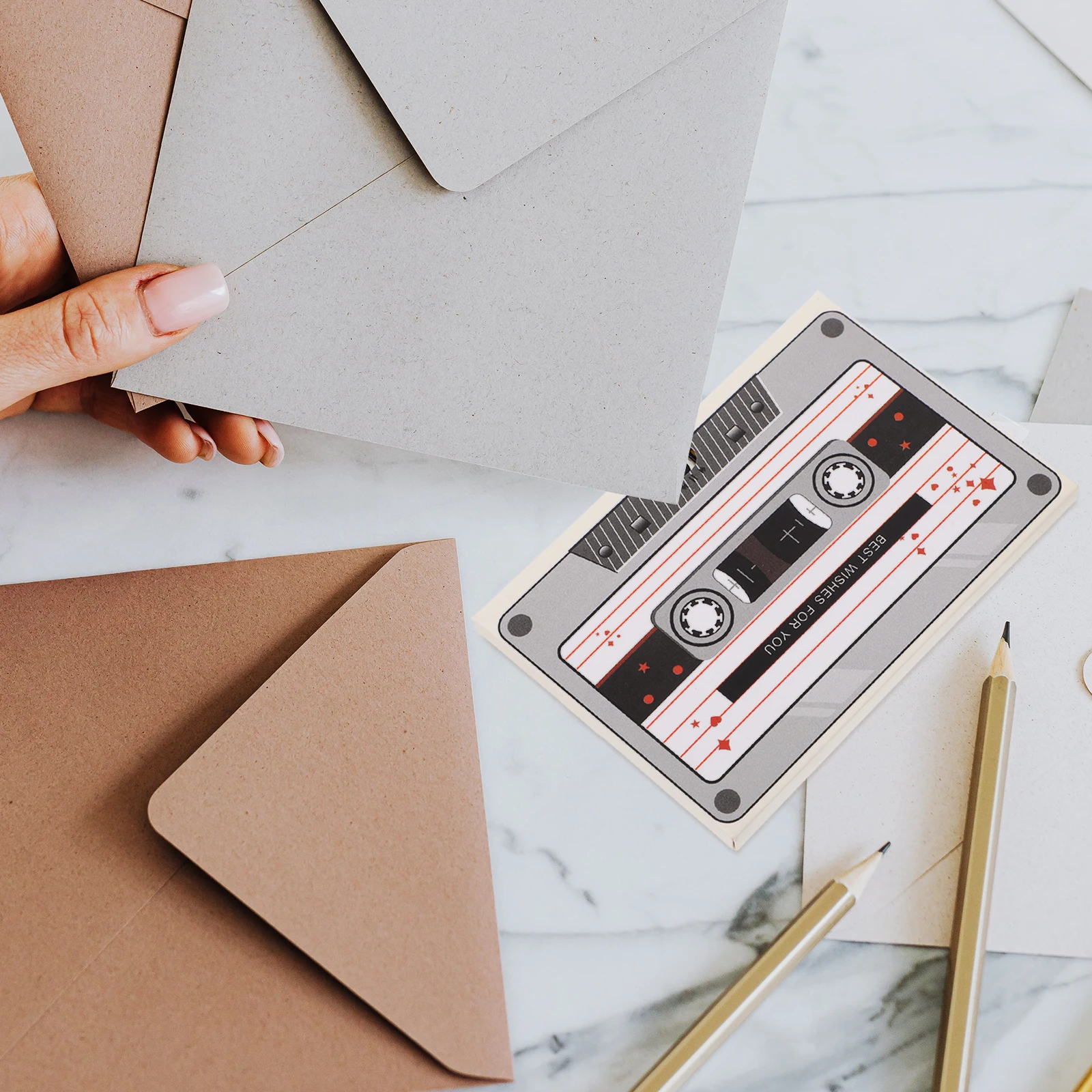 

Musical Greeting Card White Recordable Birthday Cards Sounding Vocalize Blank Singing 30Seconds 80Times Play Exquisite Patterns
