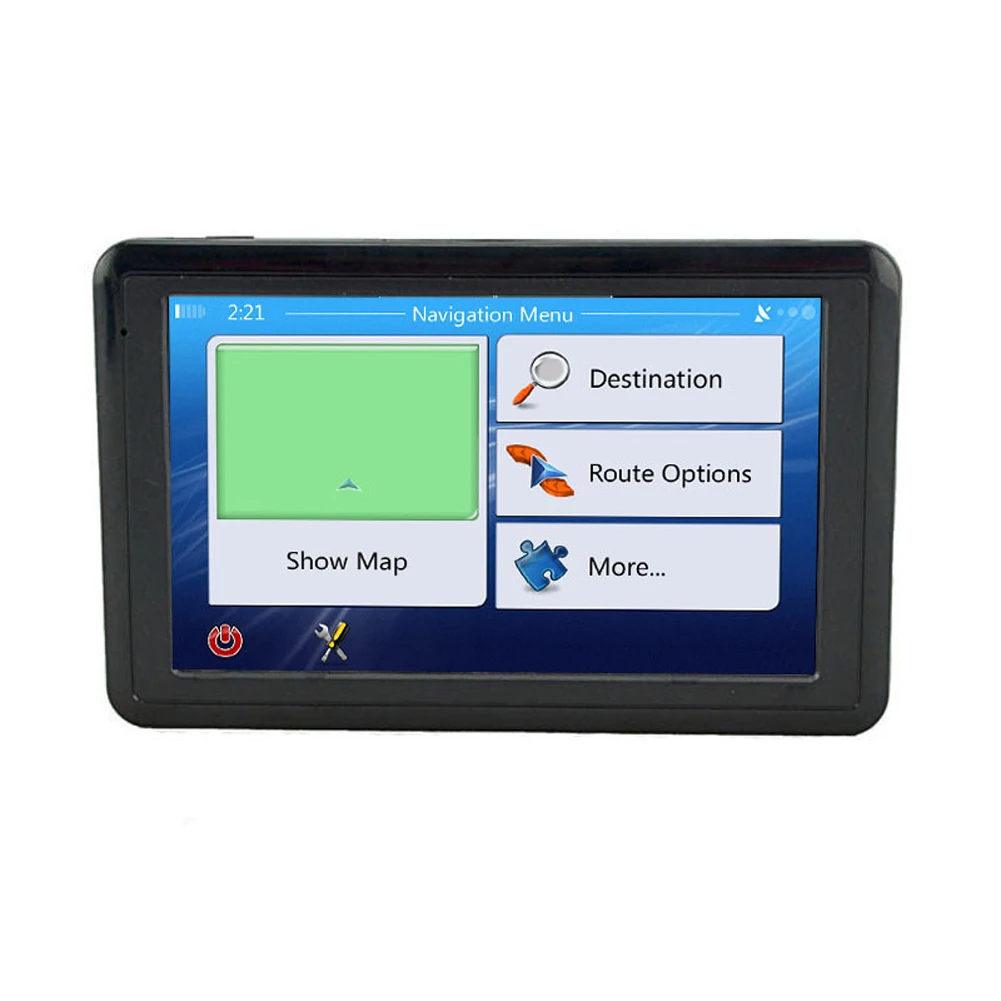 5 Inch Portable Navigator HD Touch Screen Car Monitor FM Transmitter 256MB+8G Mini USB TF EU AU North America Map Speeding Alarm
