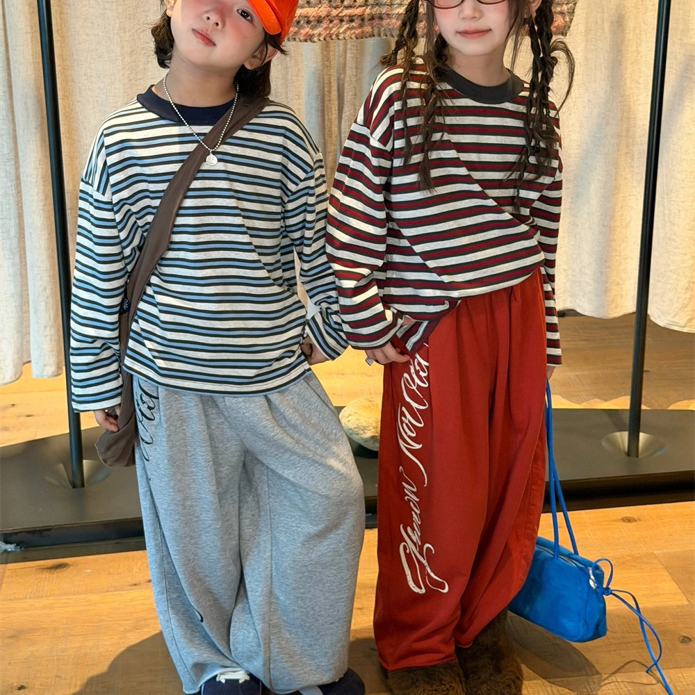 Boys Pants 2026 Autumn and Winter New Children's Clothing Korean Style Boys and Girls Foreign Style Loose Letter Printed Pants