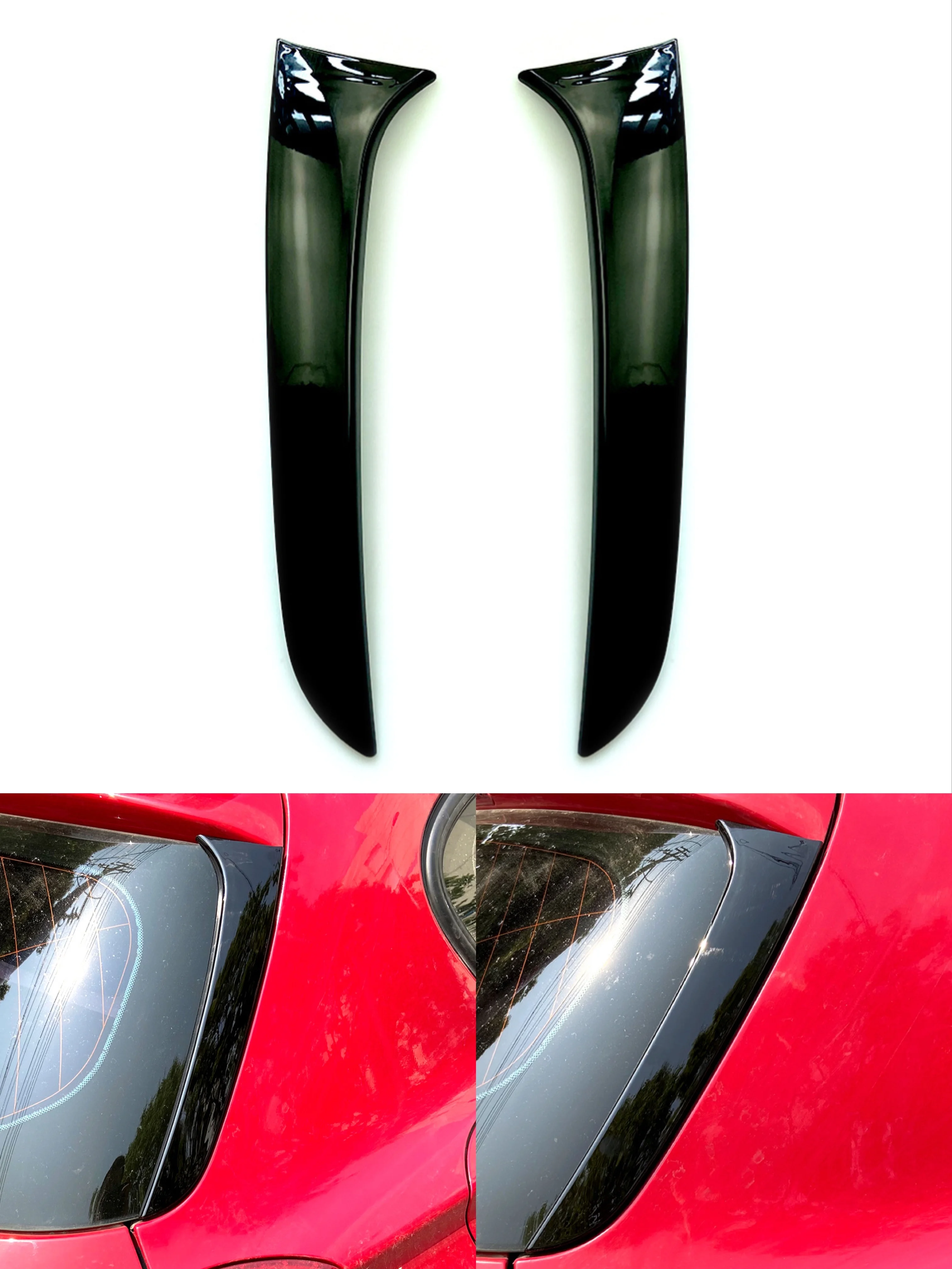 

Car Rear Window Side Spoiler Canard Splitter Trim Fit For BMW F20 F21 1 Series 2012 2013 2014 2015 2016 2017 2018 2019 ABS