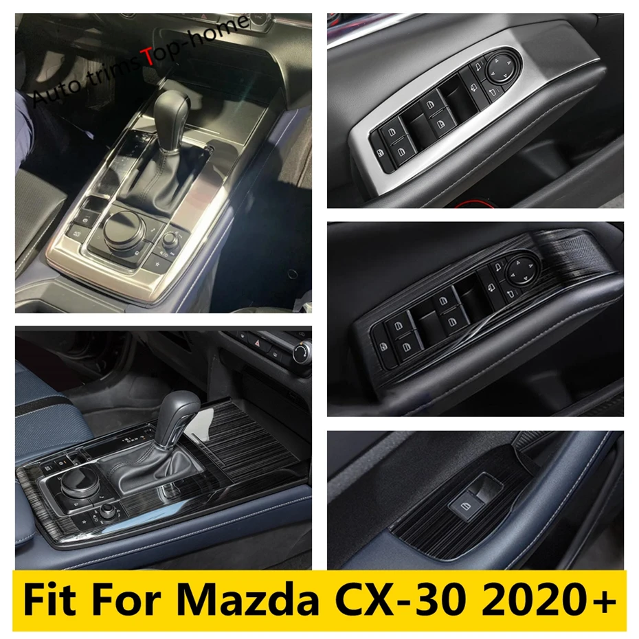 

For Mazda CX-30 2020 2021 2022 2023 2024 Console Gear Panel Frame Gear Shifter Panel Window Lift Button Cover Trim Accessories