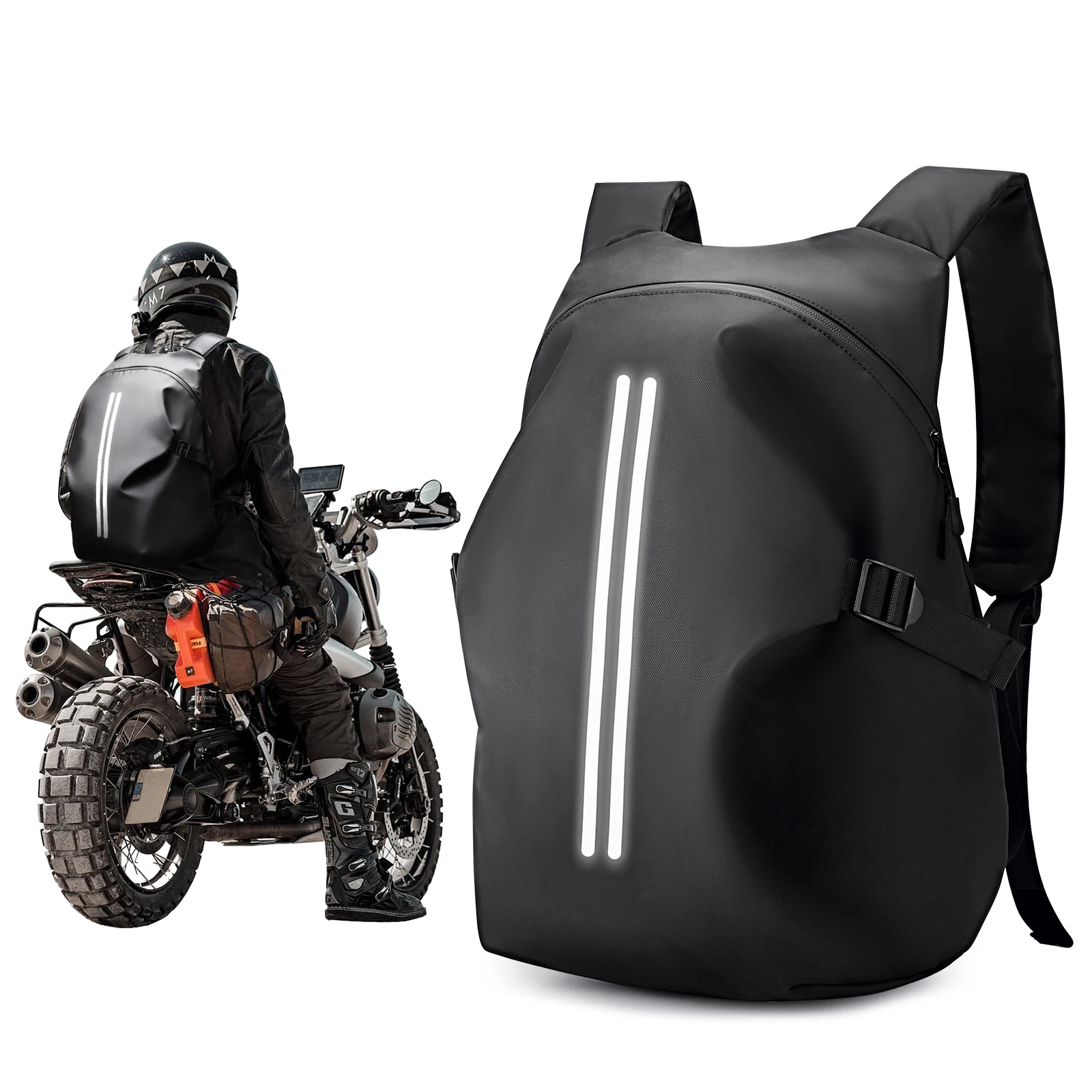 

Reflective Motorcycle Backpack Helmet Bag Waterproof Motorcycle Backpacks for Men，Multifunction Rider Backpack Laptop bag