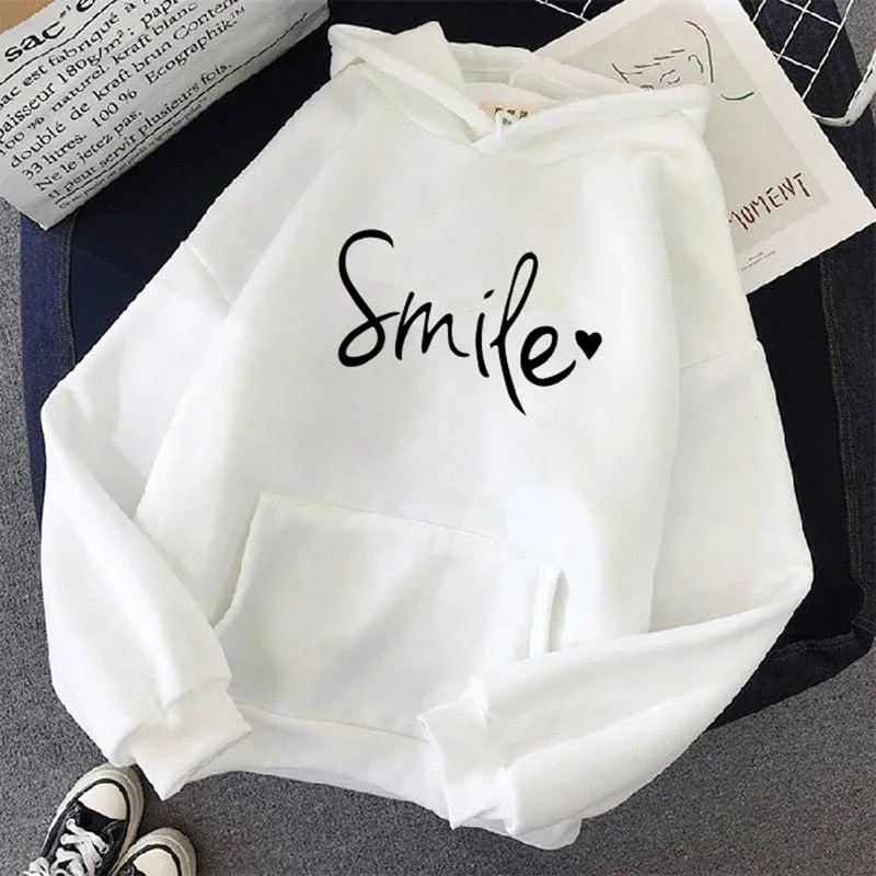 New Style Women's Lettered Loose Hoodies Female Long Sleeve Soft Warm Trendy Hoodie For Autumn Sweatshirt Fashion Streetwear