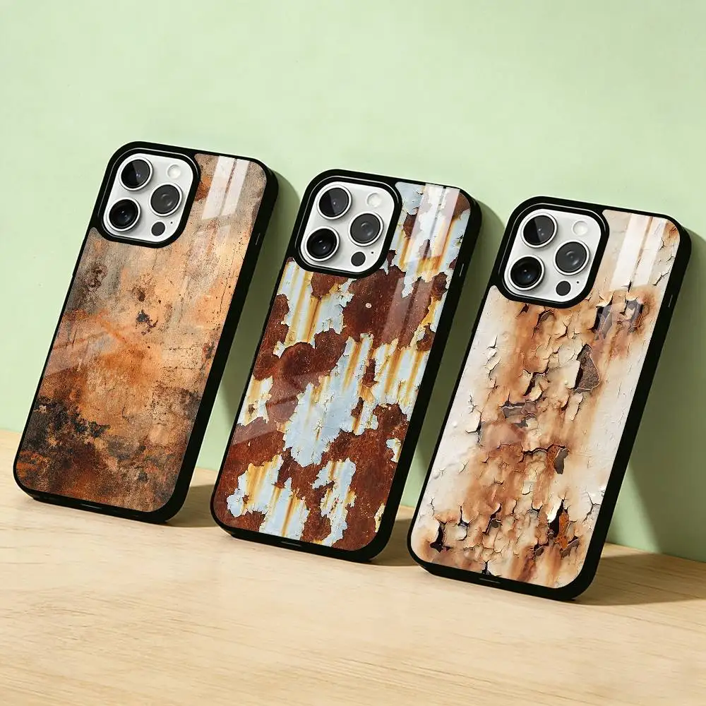

AAA Retro Industrial Style Rusty Phone Case Color Silver Shell For IPhone 17 16 15 14 13 12 11 Pro Max Plus