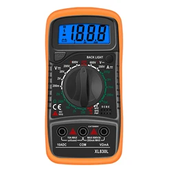 XL830L Handheld Digital Multimeter LCD Backlight Portable AC/DC Voltmeter DC Ammeter Ohm Voltage Resistance Tester