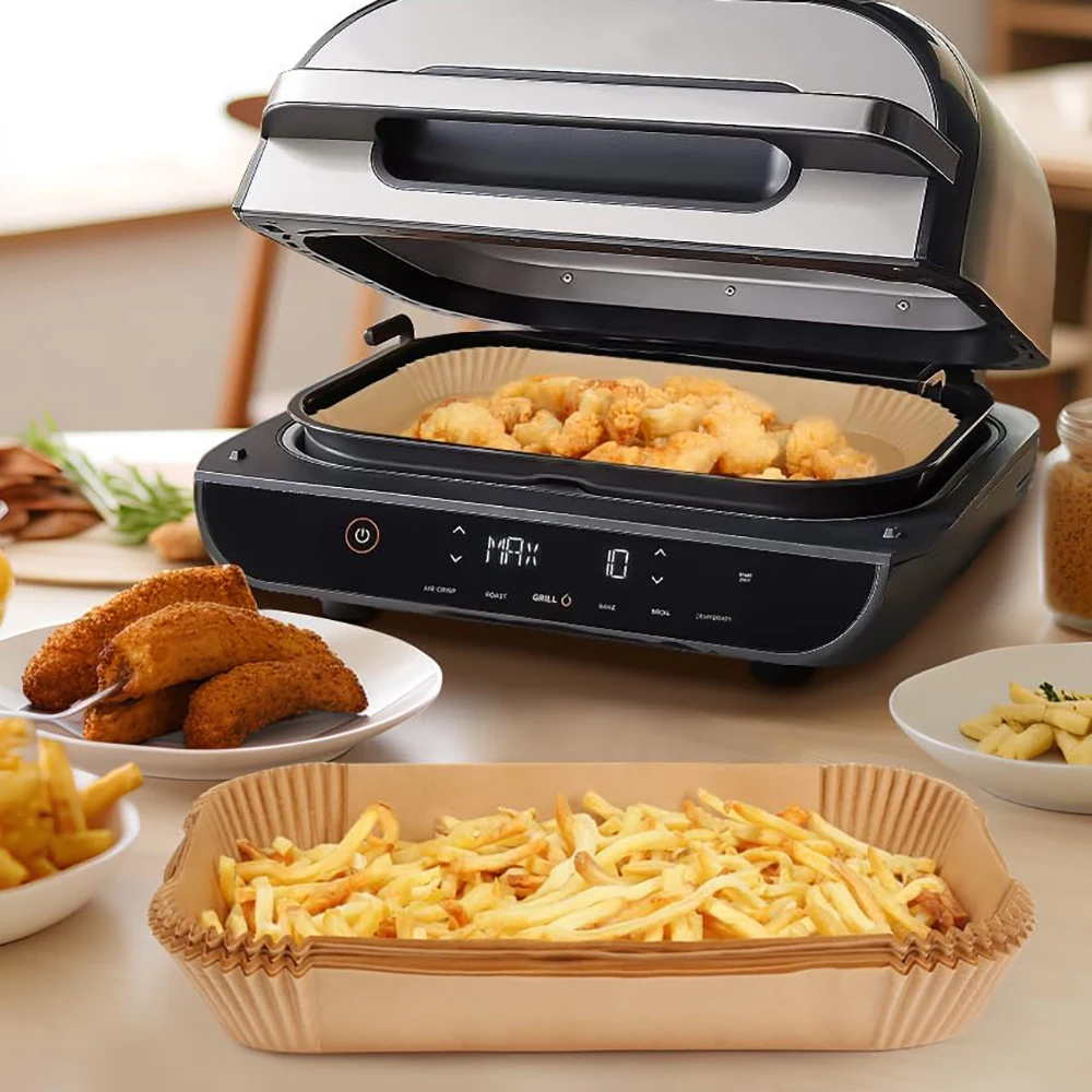 مقلاة هوائية مستطيلة للاستعمال مرة واحدة بطانات ورق زبدة للنينجا FG551/DG551/IG651 Foodi Smart XL ملحقات خبز الشواية الداخلية