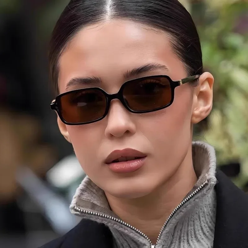 Luxurious Rectangle Sunglasses Women Oval Vintage Square Sun Glasses Men Shades Female Eyewear Anti-glare Goggles