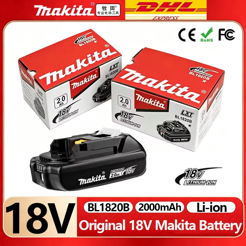 

Оригинальный литий-ионный аккумулятор Makita 18V 2Ah BL1820B для электроинструментов серии Makita 18V, замена аккумулятора 2000 мАч.