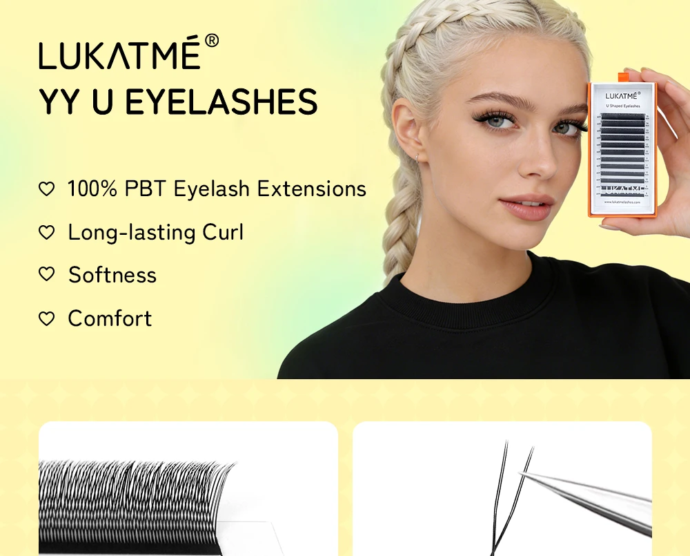 LUKATME U-Form YY Wimpern Weiche Natürliche Wimpernverlängerung in Gemischten Längen Komfortable Leichtgewichtige Fox U-YY Cosplay Make-up-Tools – Detail 2