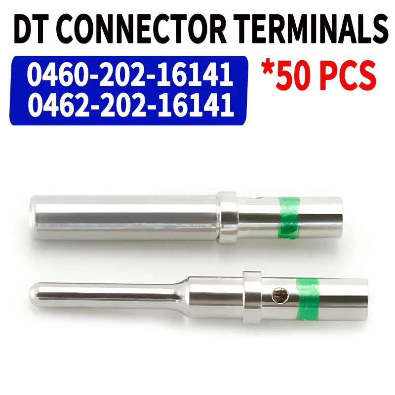 Terminal mâle et femelle pour connexion stable, Premium DT1, 5mm Series Pin Contact, 16AWG Deutsch, 0462-201-16141, 0460-202-16141, 50 pièces