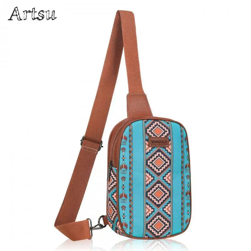 Nieuwe Boheemse Dames Borsttas Waterdichte Europese Amerikaanse Retro Ultra Licht Canvas Ontwerp Outdoor Multifunctionele Crossbody Tas