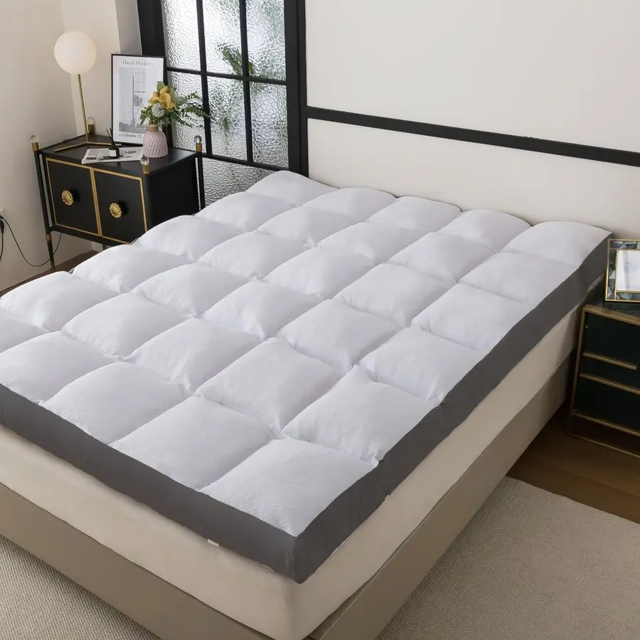 

Mattress Topper King Size Memory Foam Filled Warming Cooling Fluffy amp Soft Memory Foam Pillow Top, AntiSlip Bottom, 4 Elastic