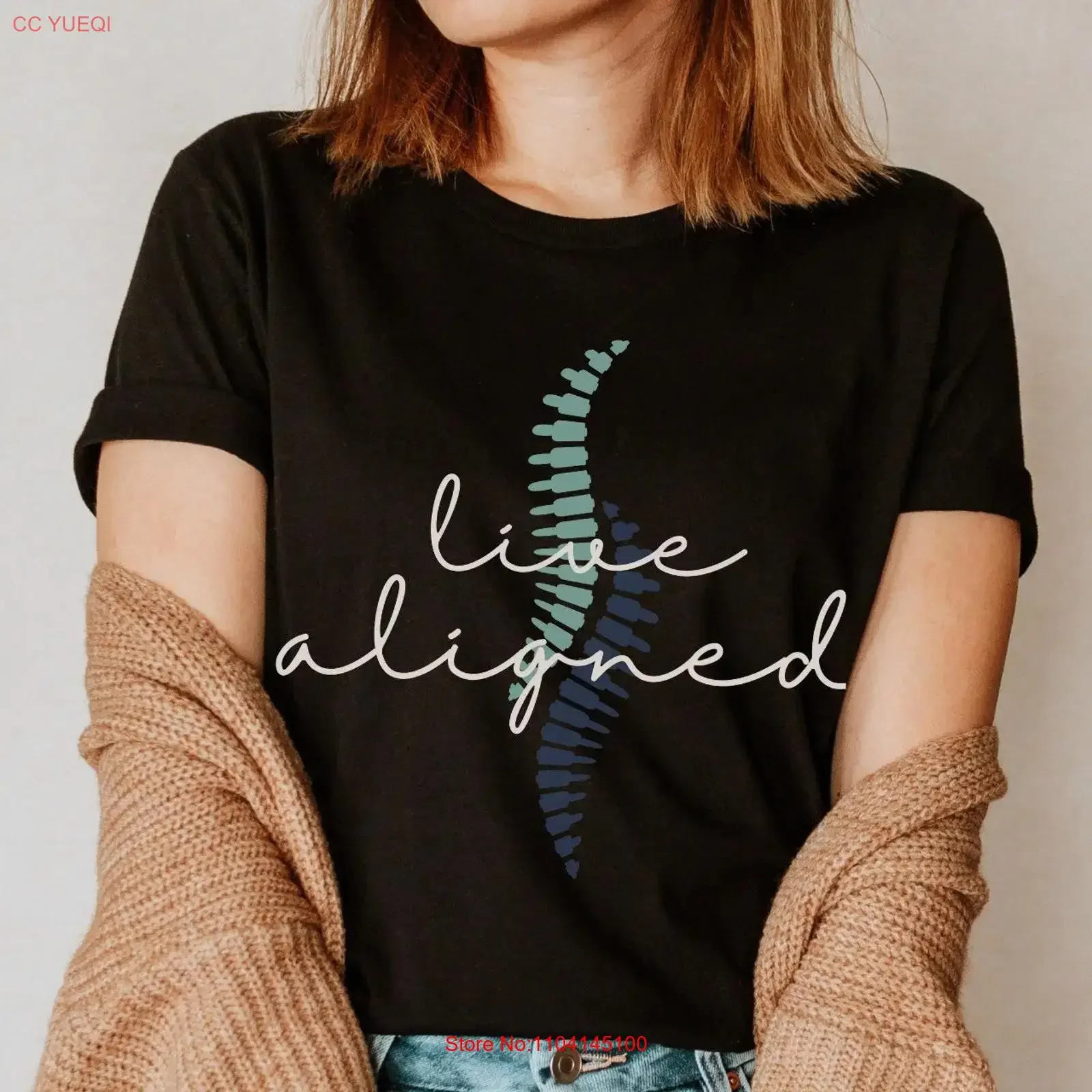 تي شيرت بتقويم العمود الفقري المحاذاة المباشرة لعلاج بتقويم العمود الفقري للطلاب الصحة التخرج مساعد الطبيب هدية عتيقة مغسولة #1