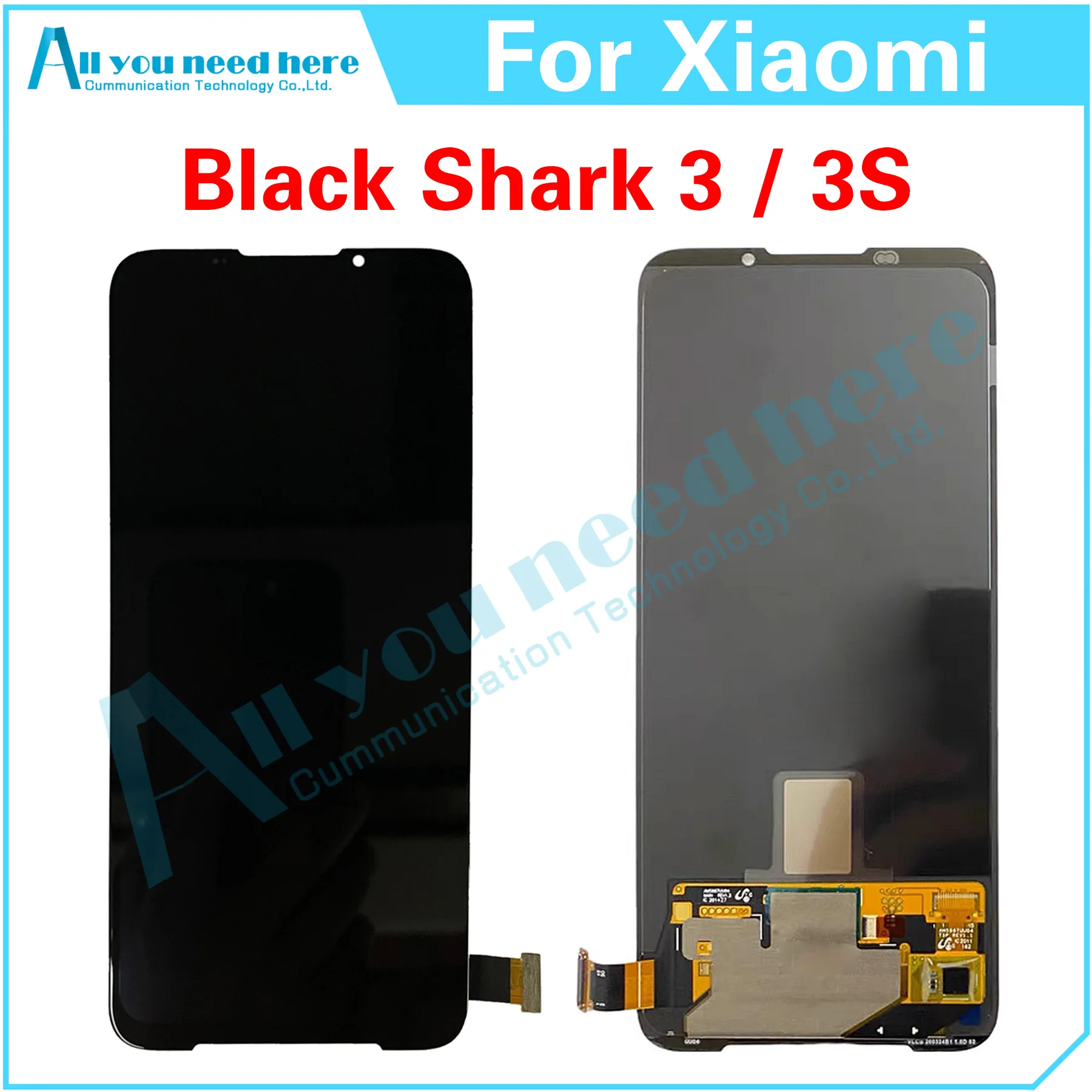 

100% Test For Xiaomi Black Shark 3 3S KLE-H0 KLE-A0 LCD Display Touch Screen Digitizer Assembly Repair Parts Replacement