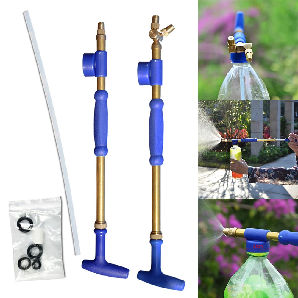 Garden Manual Sprayer For Beverage Bottle Single/Double Head Adjustable Spray Head Plastic And Copper Garden Lawns Sprayer
