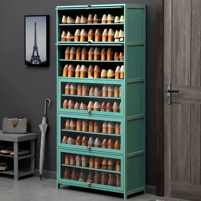 Simple Shoe Cabinet HD Transparent Shoe Storage Shelf Household Display Dustproof Shoe Rack Bench Organizer Cabinets Furniture