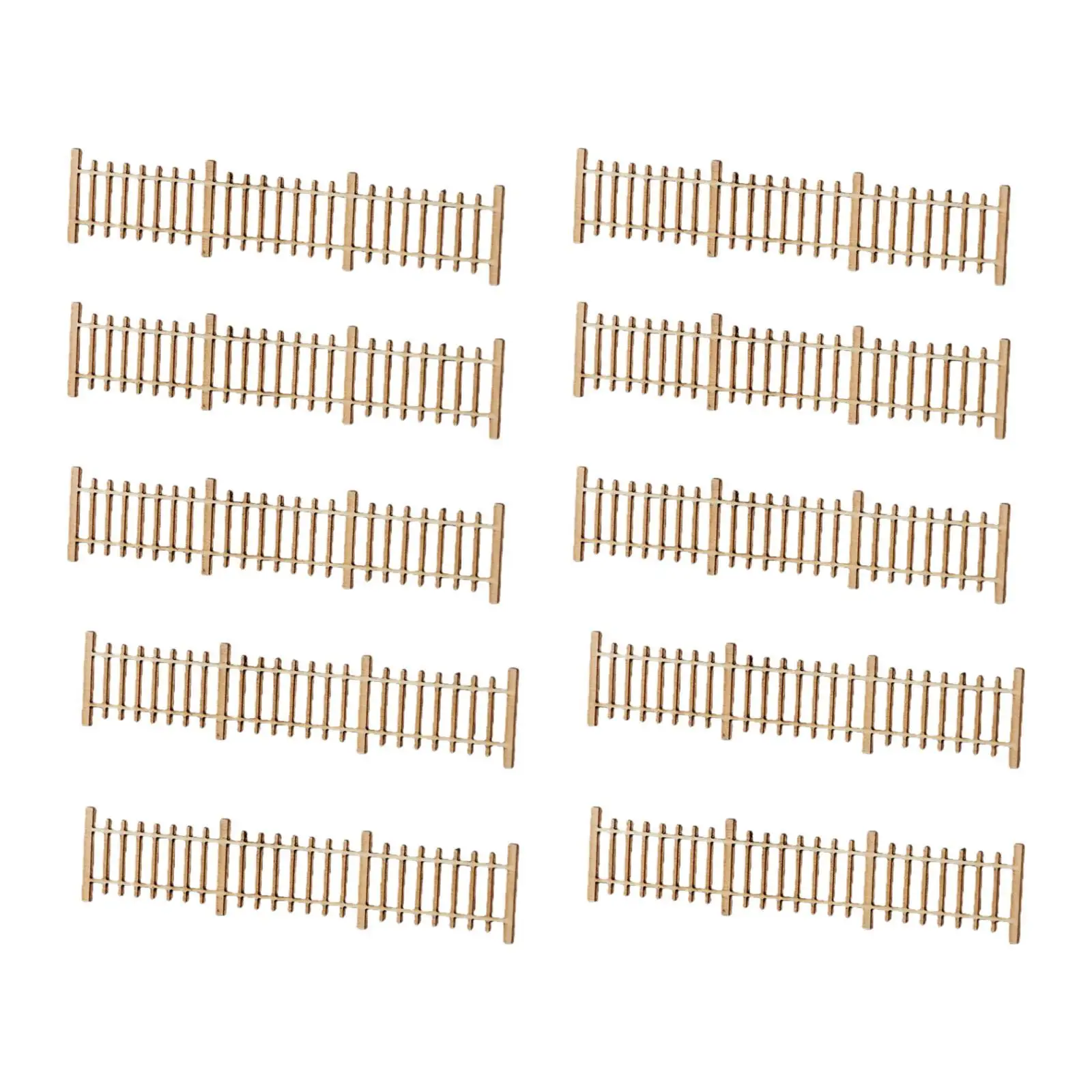 10 Pezzi Recinzioni in Miniatura Scala 1/50 Recinzioni per Paesaggi in Legno Decorazione da Tavolo con Sabbia per