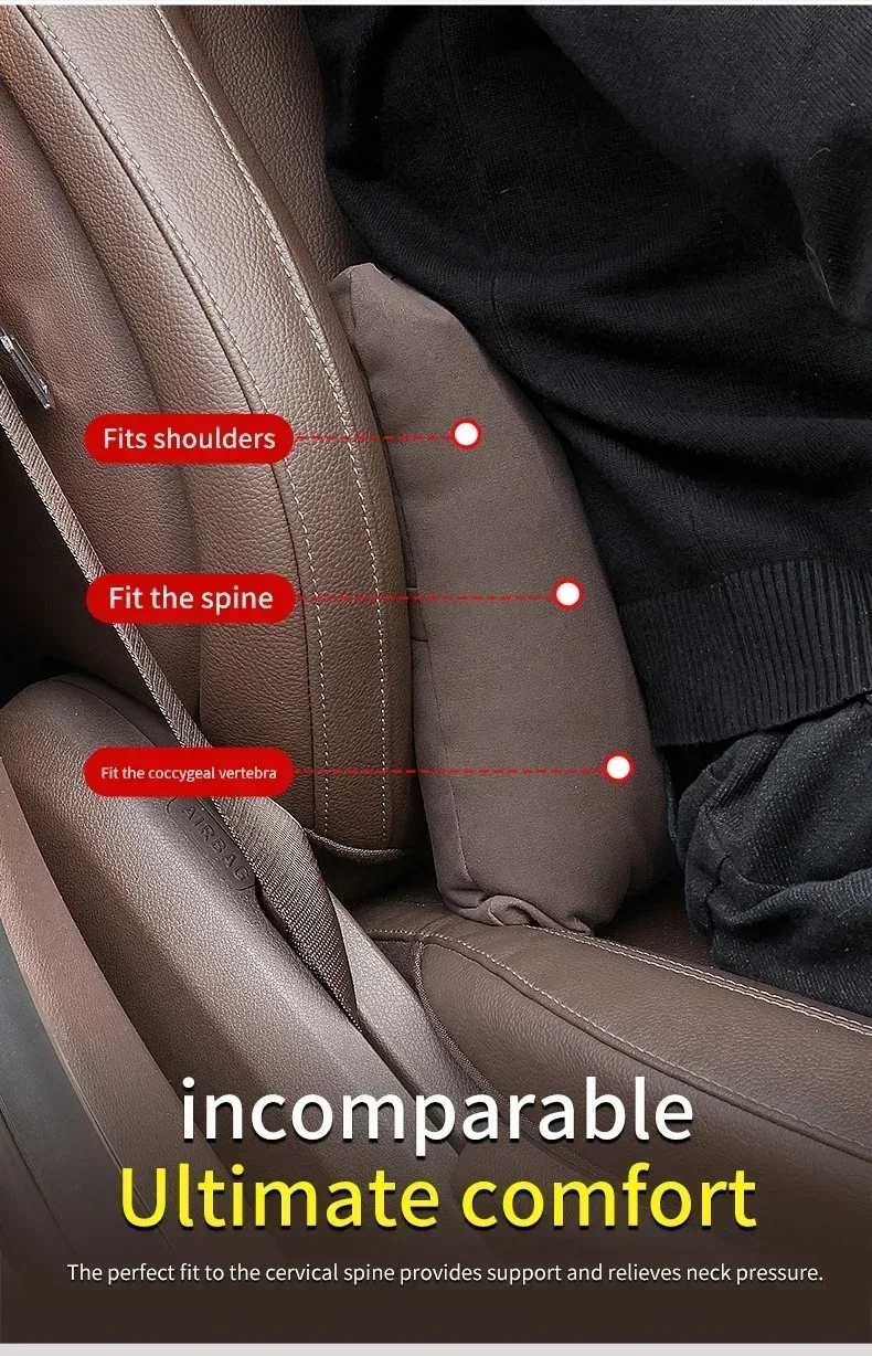 New 2.0 Car Headrest Neck Pillow Support Seat / Maybach Design S Class Soft Universal Adjustable Car Neck Waist Pillows