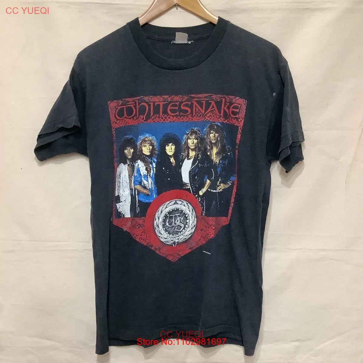 M53.Vintage White Snake Tour T Shirt Clothing American Rock Tour T Shirt Engl