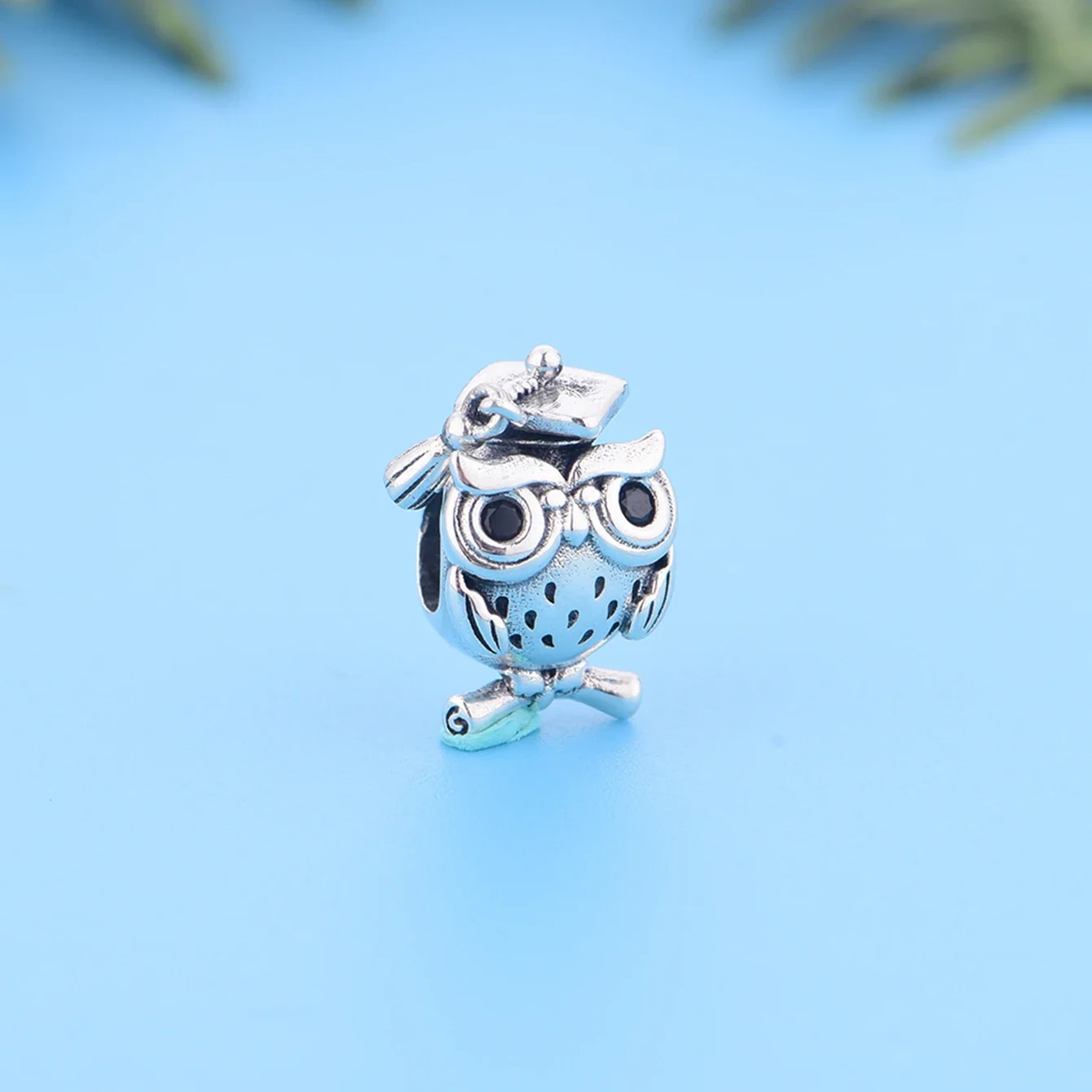 Fit Original Pan Charm Bracelet 925 Sterling Silver Owl With Graduation Hat and Book Bead For Making Women Berloque