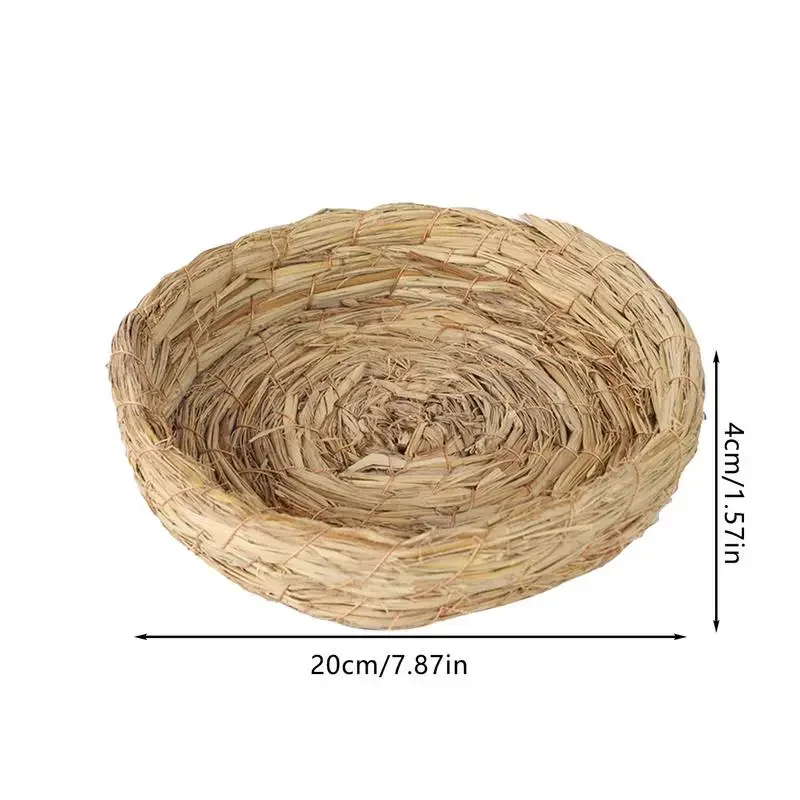 Breeding Nest for Birds Hand Woven Flat Base Straw Bird Nest Hatch House Bird Shelter Bird Cage Accessories Bird Cage