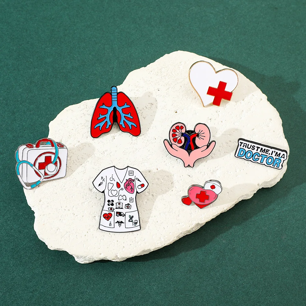 Medical Brooch Stethoscope Ambulance First Aid Kit Metal Badge Small Gifts Wholesale Bag Pins for Backpacks Backpack Pin Lapel - view 3