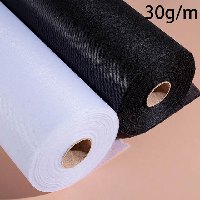 Tissu thermocollant léger non tissé, 5 mètres/lot (5.4 yards) x 1 mètre (1,09 yard), doublure intercalaire fusible, accessoire de couture à faire soi-même, 30 g/m 1
