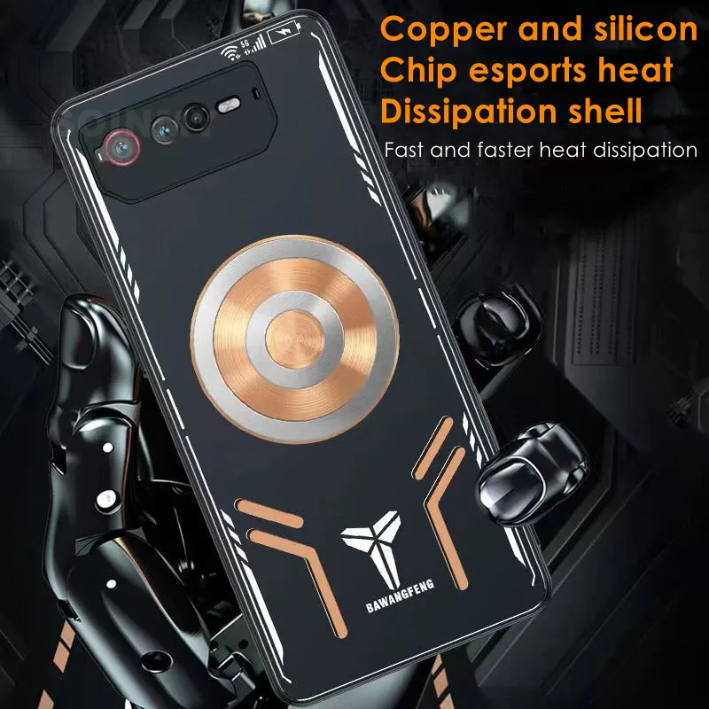 Magnetic Cooling Phone Case For Asus Rog Phone 7 Pro Shockproof Copper Metal Heat Dissipation Cover for Asus Rog Phone 6 5 7 Pro