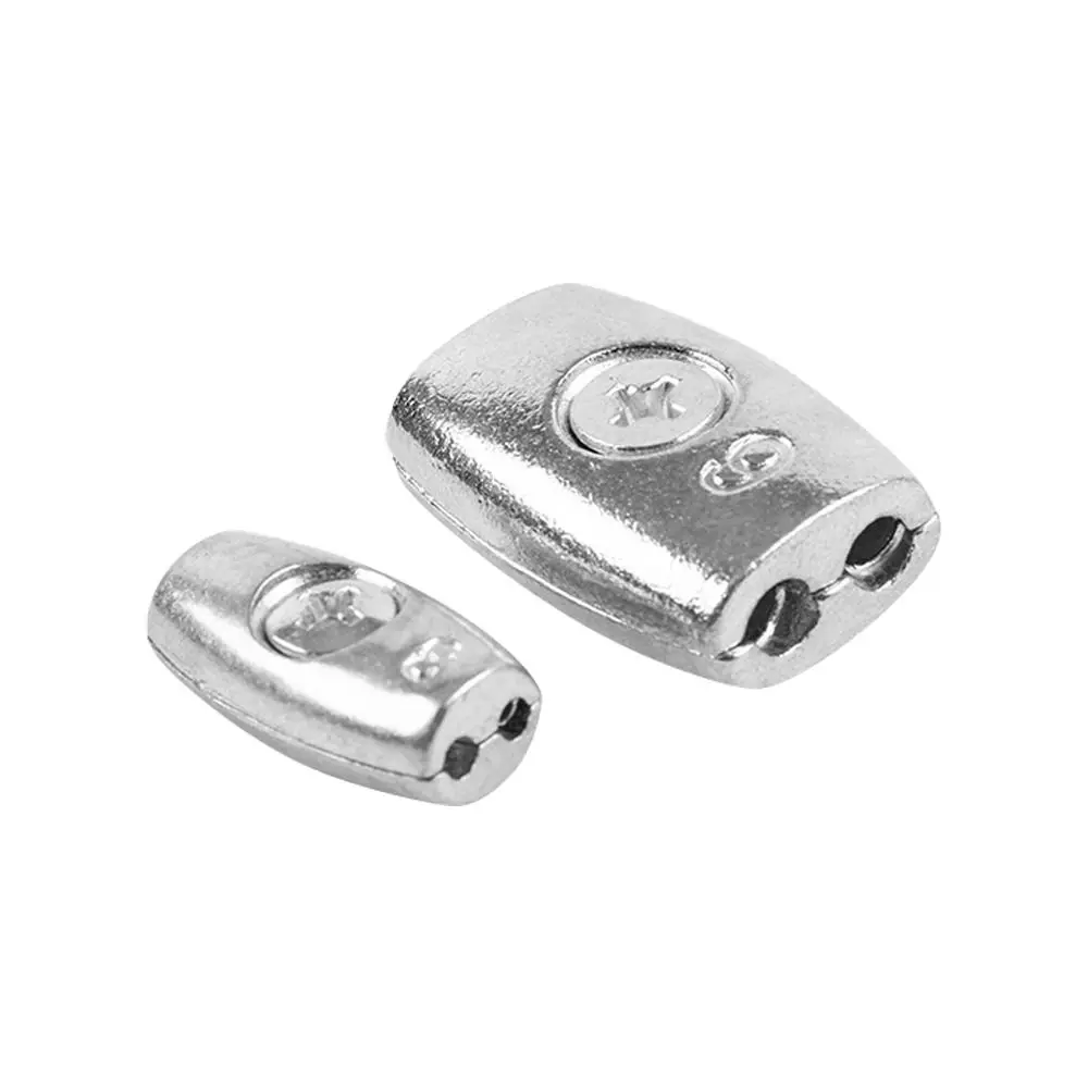 1 قطعة الفضة 2/3/4/6/8 مللي متر سلك حبل كم تحديد كليب سبائك الزنك كابل كليب قبضة المشبك الأجهزة سلك الحلقات أسلاك الفولاذ حبل #2