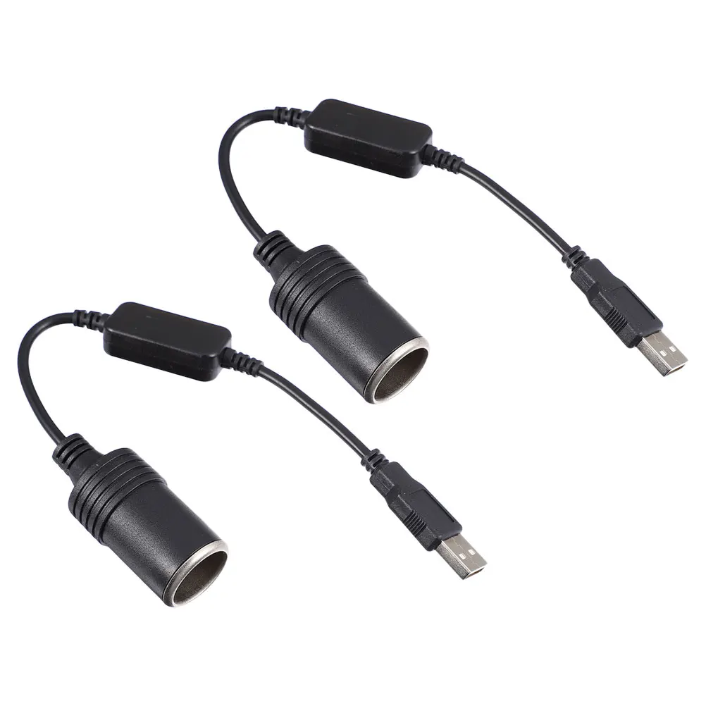 

2Pcs Compact USB A Male to 12V Car Cigarette Lighter Power Adapter - Ideal for Dash Cam and Automotive Chargers