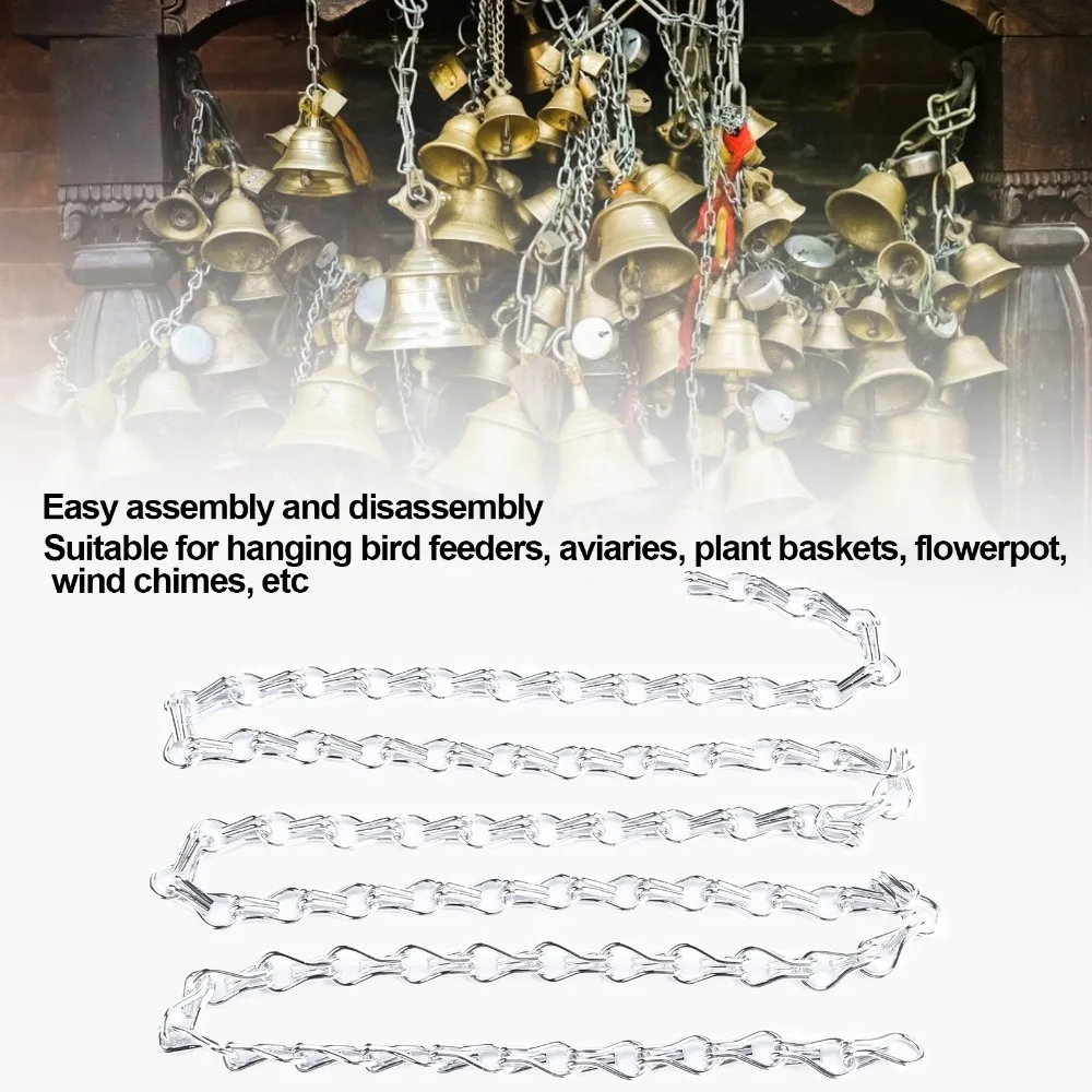 

2 шт. Удобные в сборке подвесные цепи с двойной золотой пряжкой, алюминиевые цепи черного и серебристого цвета для светильников, фонарей и декоративных элементов