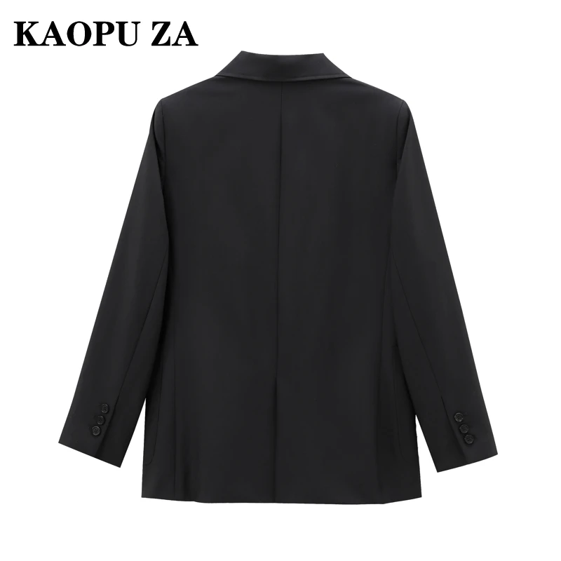 KAOPU ZA 2024 Nowa jesienna moda damska Oversized Suit Jacket Black Blazer Loose Fit Double Button Office Coat