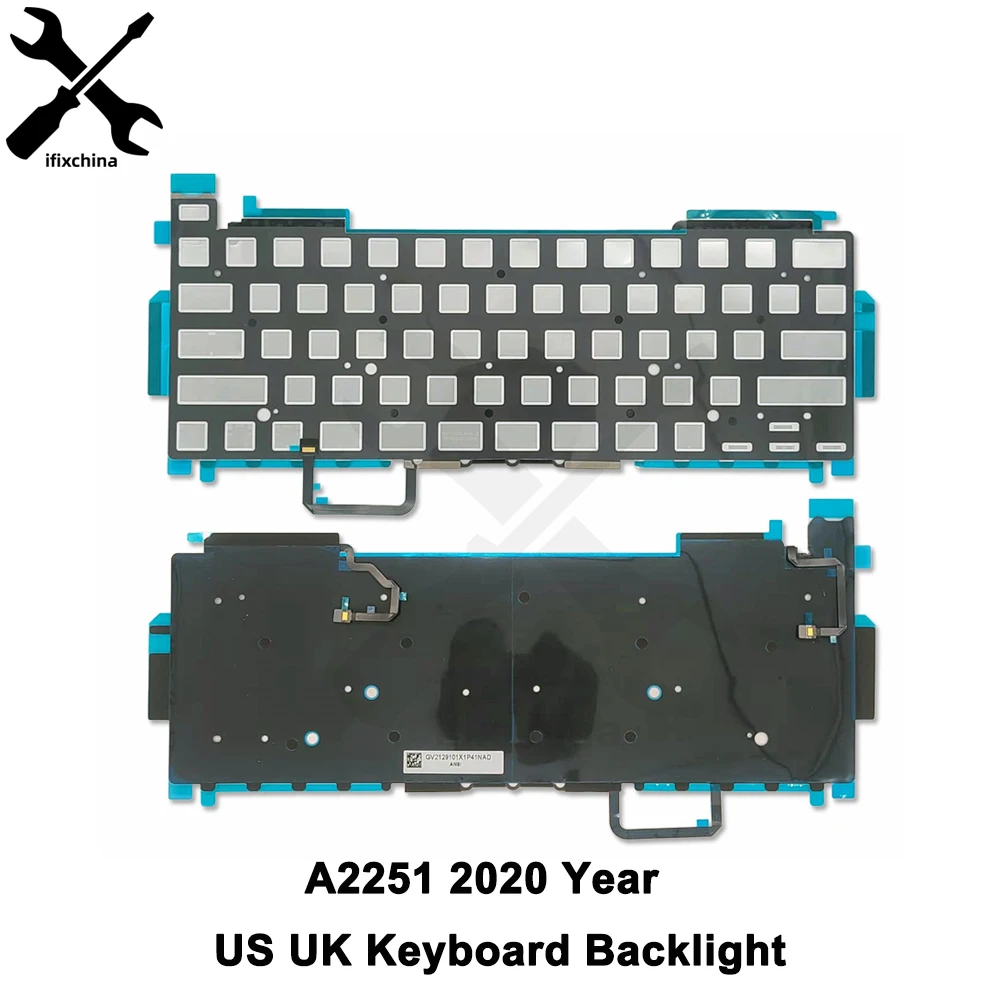 

Original Laptop A2251 UK US Keyboard Backlight For Macbook Pro Retina 13" A2251 Keyboard Backlit Replacement 2020 EMC 3348