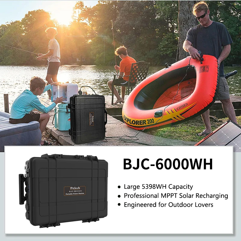 High-Power 3000W Portable Solar Generator System with 6000WH Lithium Ion Battery AC 110V/220V for Car and Home Use