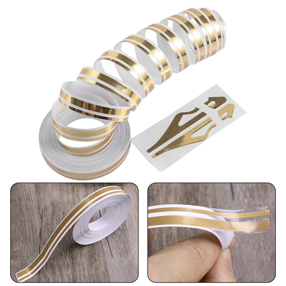 Brand New Tape Decal Part Double Line Gold Pinstripe Practical Stickers Streamline Stripe Tape Vinyl 980*1.2cm