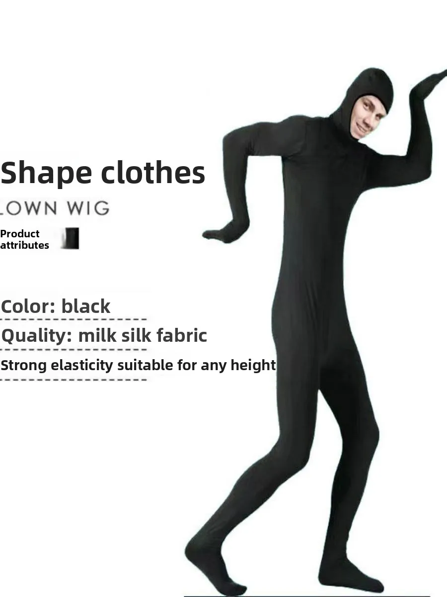 Adult Invisible Costume Tight Suit loween Bla Suian Stage Performance Clothing Ninja Invisible Person Full Body Lycra ...