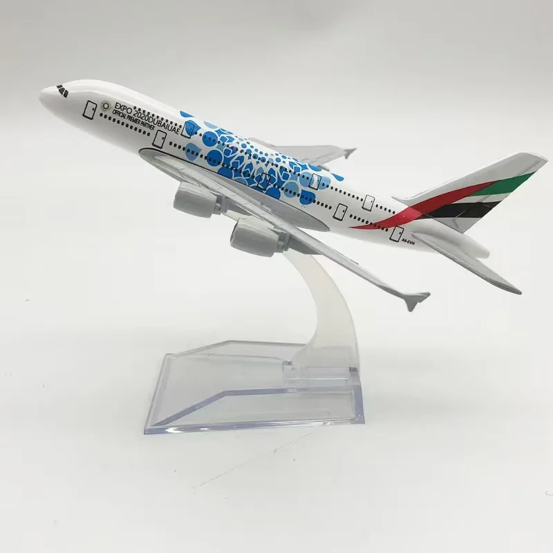 

16 cm alloy aviation model Emirates Expo A380 toys sent to friends collection display suitable for children