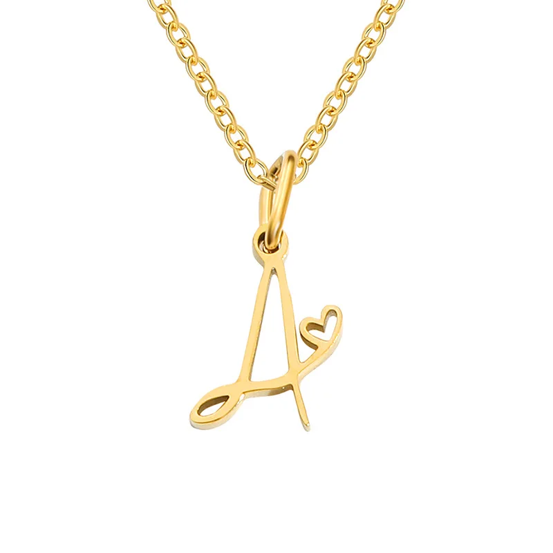 Factory Wholesales 2024 New Statement Fashion Gold Plated Letters Initial Pendant Necklace for Women